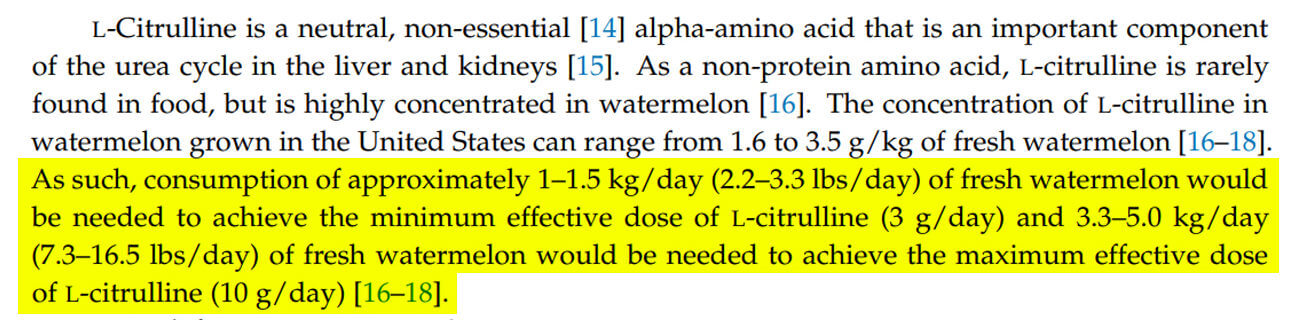 Minimum effective dose of L-Citrulline and maximum effective dose of L-Citrulline to improve circulation and get more vascular